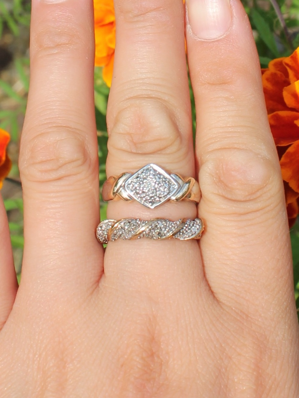 Diamond .925 Sterling Silver Ring Lot
